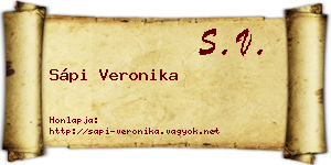 Sápi Veronika névjegykártya